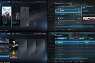 design and implement aaa quality game UI UX for mobile and PC games or app