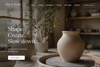 design wix pottery studio website wix ceramics website wix class booking website
