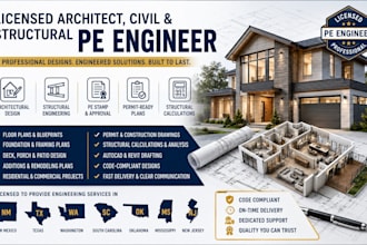 licensed architect civil and structural pe engineer in nm, tx, wa, sc, ok, ms nj