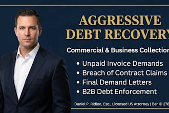 draft an aggressive commercial debt recovery demand letter for you