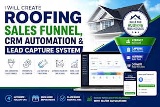 create roofing sales funnel, CRM automation lead capture system api integration