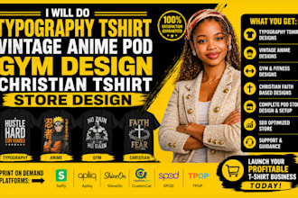 do typograghy tshirt vintage anime pod gym design christian tshirt store design