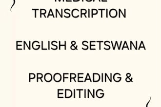 transcribe medical audios english and setswana files