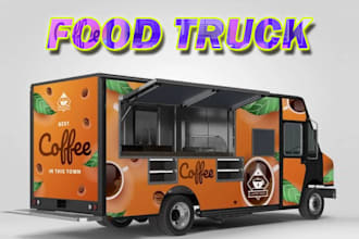design creative food truck wrap for you