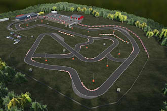 renew 3d kart race track,assetto corsa,sim racing circuit,track landscape render