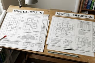 draw USA permit plans and construction drawings for texas california