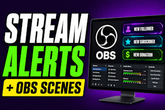 setup streamlabs alerts overlay and animated obs scenes