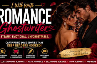 ghostwrite bestselling steamy contemporary or paranormal romance ebook or novel