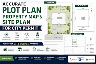 create accurate plot plan, property map and site plan for city permit