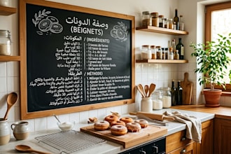 design elegant recipe cards in arabic, french and english