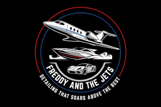design luxury jet boat and car detailing service logo