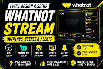 design and setup whatnot stream overlays scenes and alerts