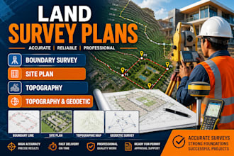 land survey plans ,boundary construction, site plan, topography geodetic plan