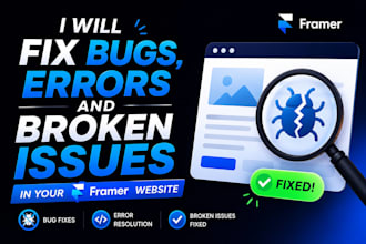 fix bugs, errors and broken issues in your framer website