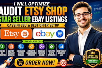 optimize audit etsy shop star seller ebay listings cassini SEO best offer setup
