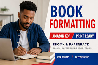 do book formatting for amazon KDP, print ready book layout and interior design,