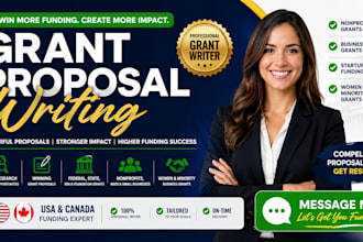 write winning nonprofit and small business grant proposals for USA and canada