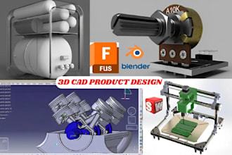 do fusion 360 cad design, 3d modeling, 3d printing product design and stl files
