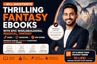 ghostwrite thrilling  fantasy ebooks with epic worldbuilding, magical, fantasy