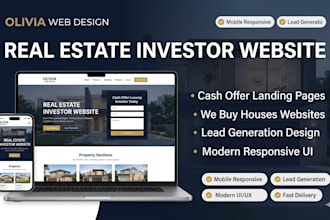 design real estate investor website and cash offer landing page