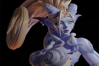 sculpt 3d statue character model, anime figure, monster sculpture, 3d printing