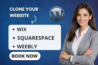 clone, migrate, convert wix, squarespace weebly to wordpress