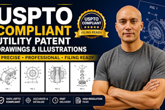 draw uspto compliant utility patent drawings and illustrations