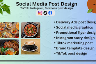 tiktok post design for catering business,food menu post,instagram story template