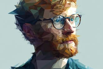 create a professional low poly portrait