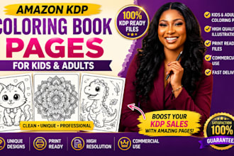 create amazon kdp coloring book pages for kids and adults