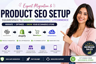 squarespace shopify migration storehippo litcommerce product SEO setup