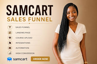 create samcart sales funnel samcart landing page online course funnel thrivecart