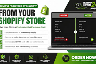 remove powered by shopify and fix footer layout bugs
