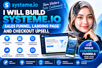 build systeme io sales funnel, landing page and checkout upsell
