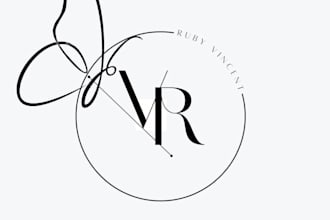 design a minimalist butterfly monogram logo