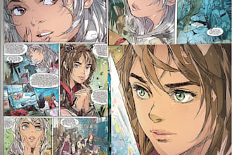 drawing comic book page illustration