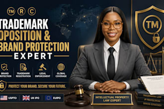 handle US, UK, eu and canada trademark opposition, brand protection,uspto notice