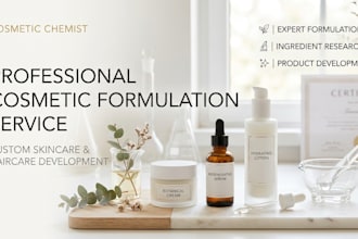 professional cosmetic chemist to create skincare, haircare and beauty product