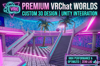 create custom vrchat world, unity map 3d vrc world, metaverse world vrc avatar
