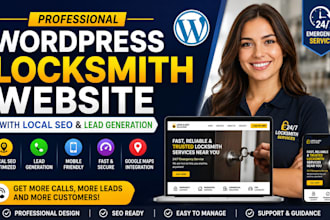 design wordpress locksmith website with local SEO and lead generation