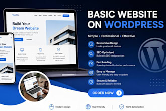build basic website, simple website, basic wordpress website using wordpress