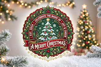 design your santa cartoon christmas logo