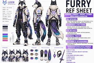 furry reference sheet fursona ref vrchat furry fursuit anthro oc character desig