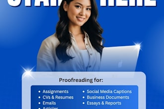 proofread and edit your document, essay or article
