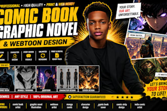 design your comic book, graphic novel, webtoon, manga and character design