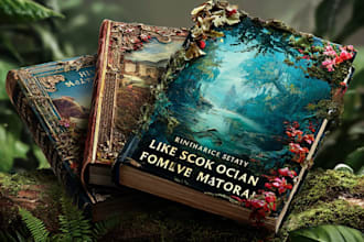 design romantic book cover with cinematic love story art
