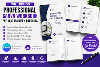 design canva workbooks PDF handouts and lead magnets for business growth