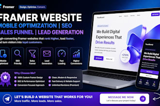 desigh framer website mobile optimization SEO  sales funnel lead generation