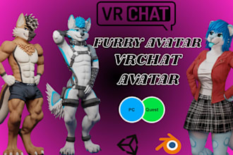 furry vrchat avatar anime avatar oc fursona 3d vrc model nsfw vrc character