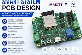 design iot mqtt smart pcb system with esp32 for real time